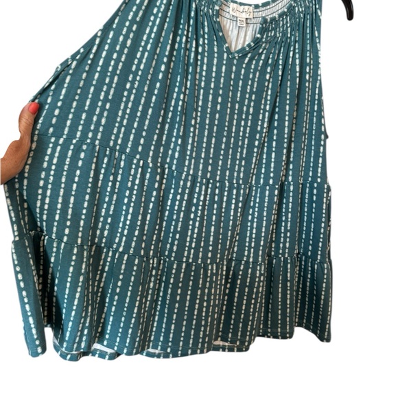 NWT Wonderly Teal Tiered Tank Top w/Sleeveless Design  XXL/PETITE  #CL - Picture 5 of 9